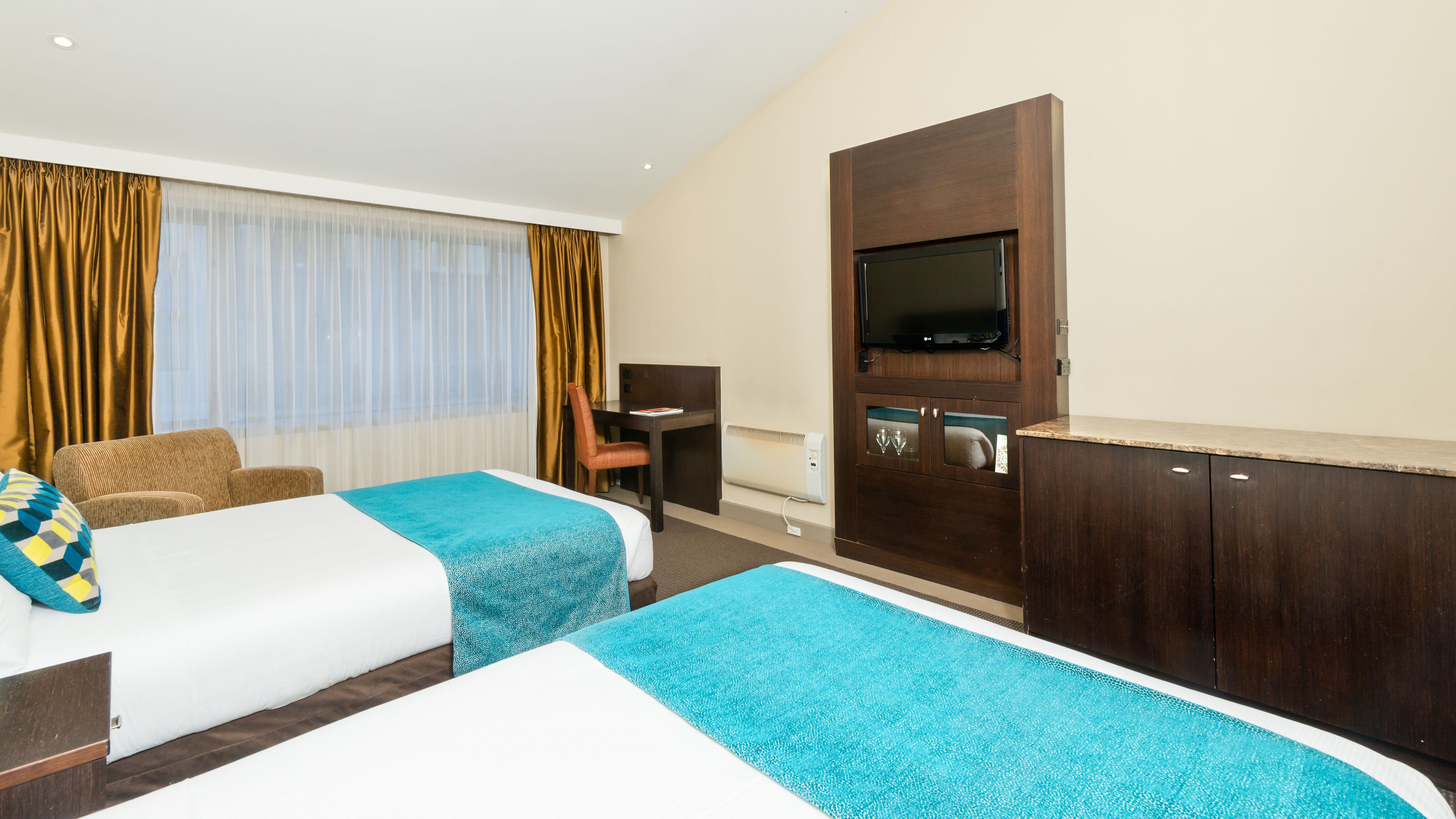 In-room safe, desk, blackout curtains, iron/ironing board