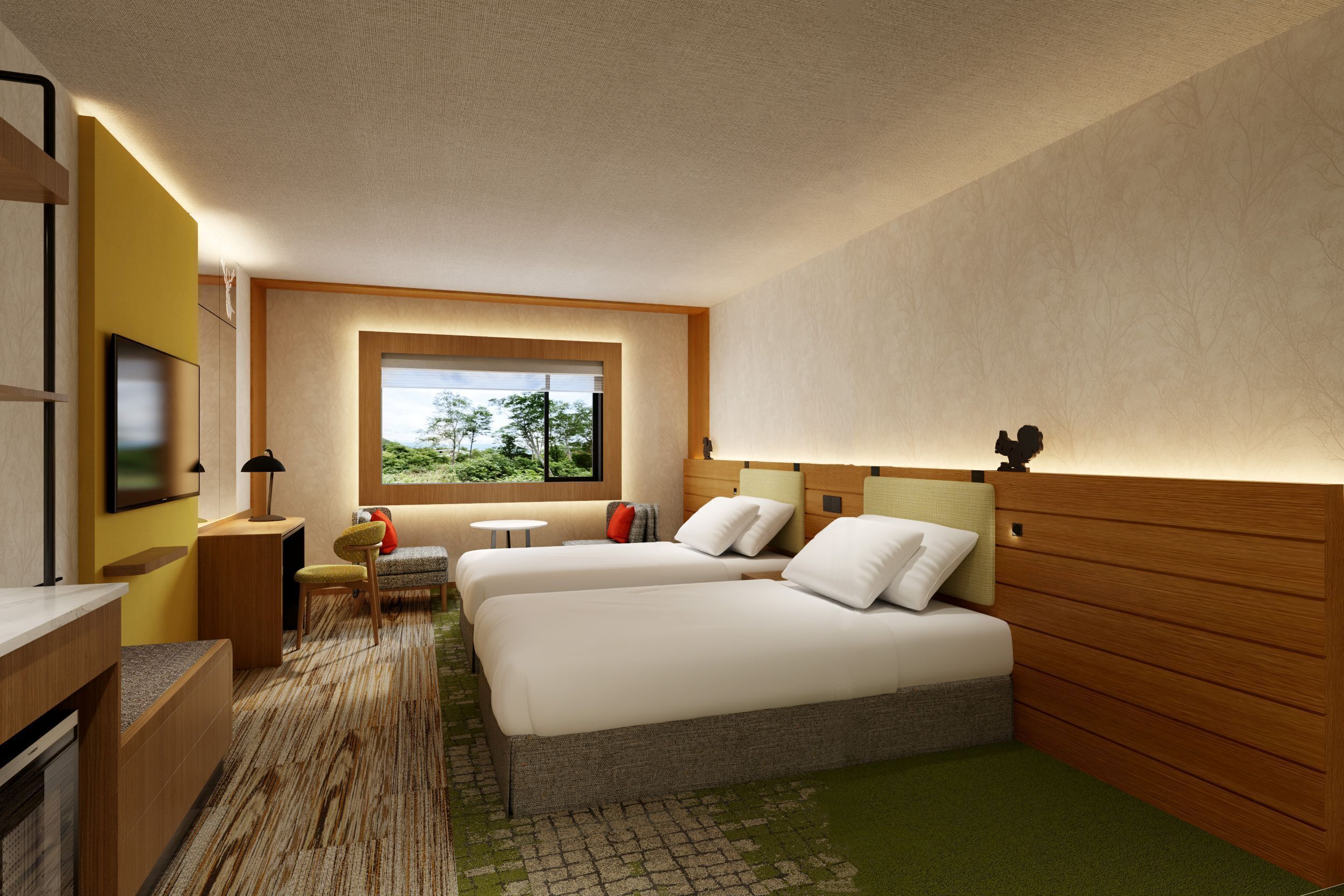 Chambre Deluxe avec lits jumeaux, non-fumeurs | Literie de qualité supérieure, rideaux occultants