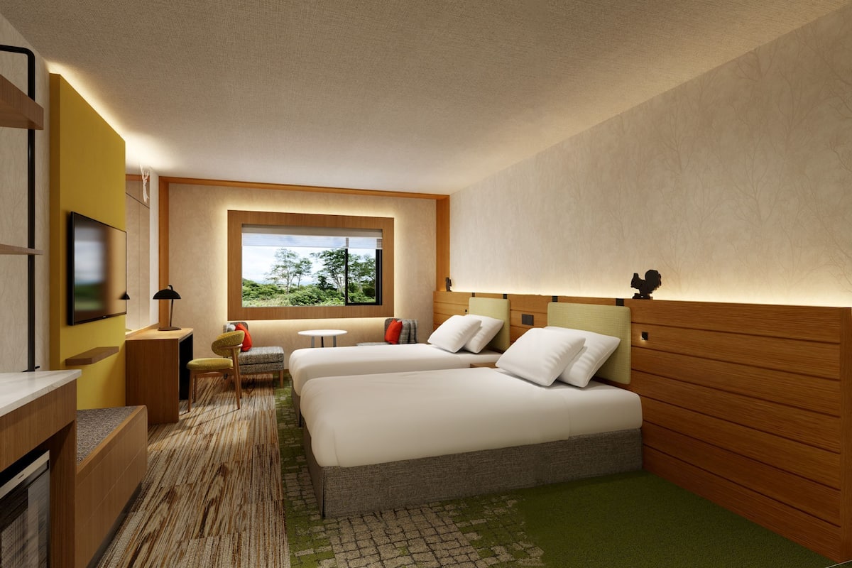 Kamar Twin Deluks, Bebas Asap Rokok | Seprai premium, tirai kedap cahaya, dan setrika/meja setrika