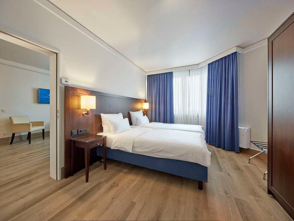 Hypo-allergenic bedding, desk, blackout curtains