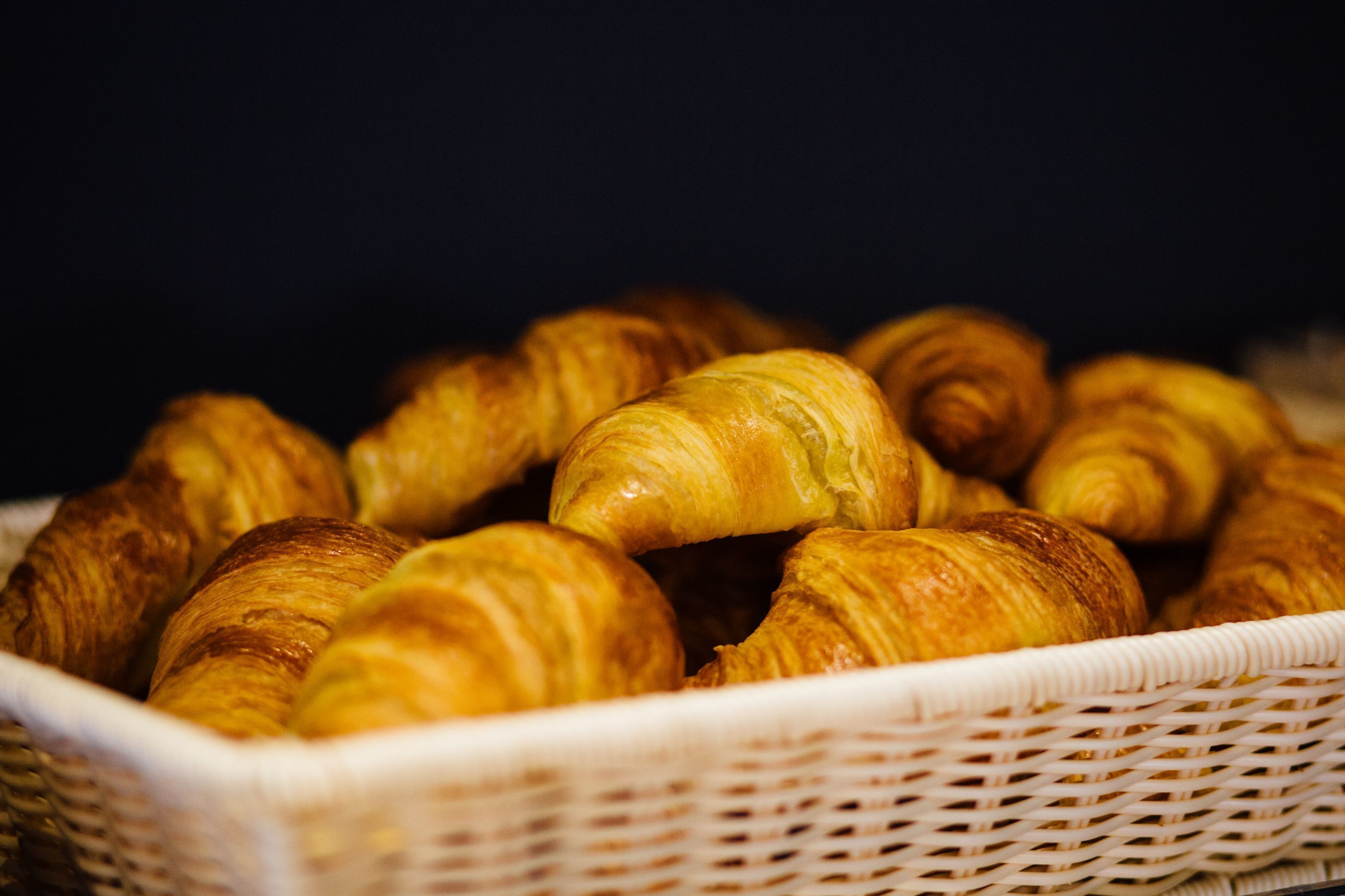 A basket of croissants.