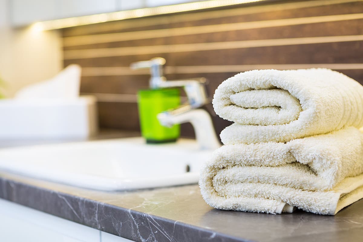 free toiletries, hair dryer, bidet, towels