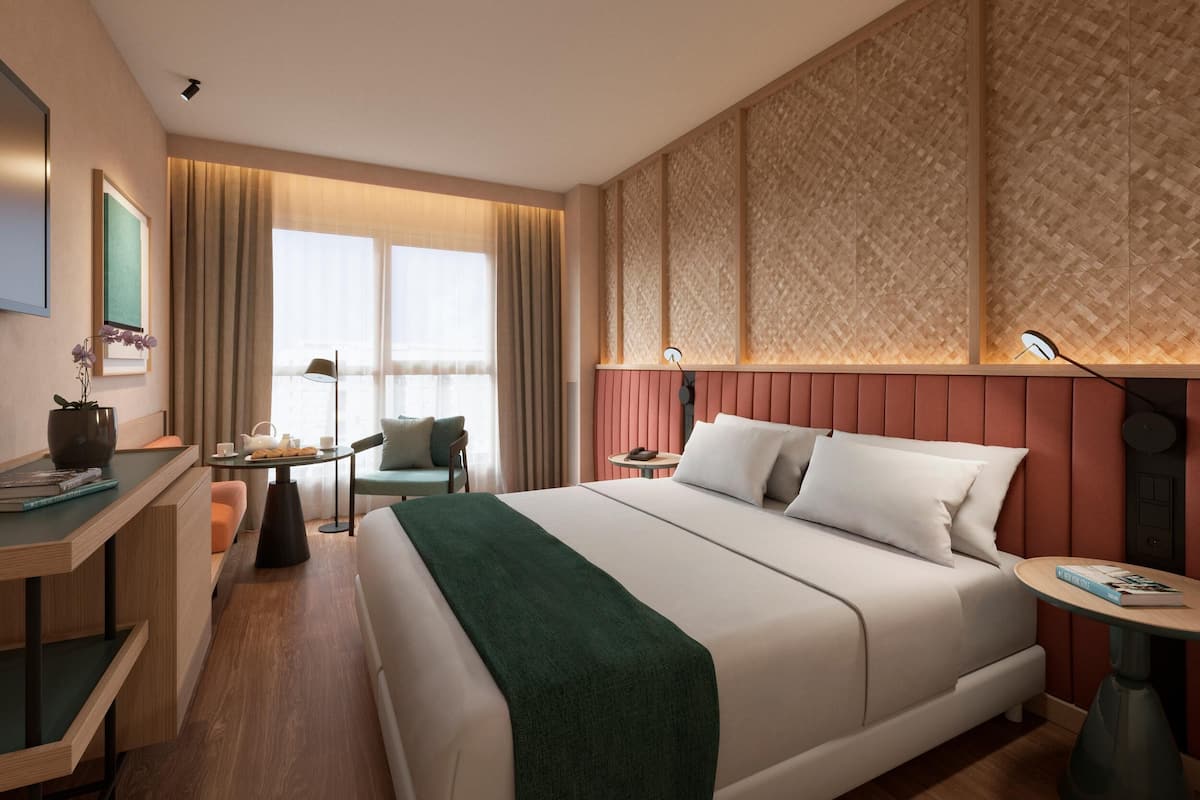 1 kamar tidur, seprai premium, minibar, dan brankas