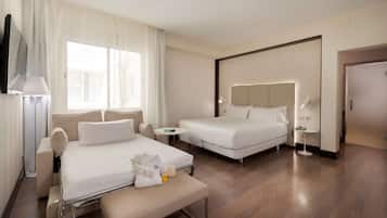 Ropa de cama de alta calidad y minibar