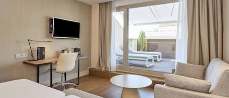 1 bilik tidur, peralatan tempat tidur premium, bar mini