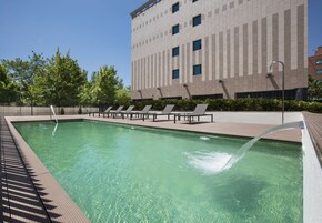 Outdoor pool, open 11:00 AM to 8:00 PM, sun loungers
