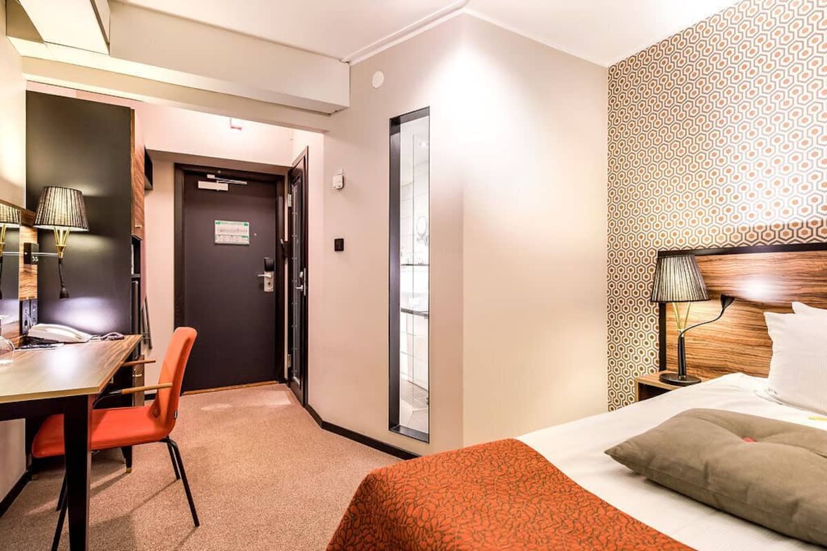 double room (compact) | in-room safe, desk, laptop workspace, blackout curtains