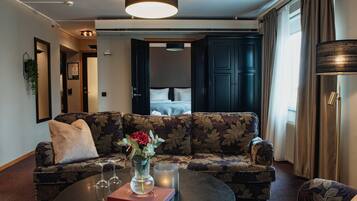 In-room safe, desk, laptop workspace, blackout drapes