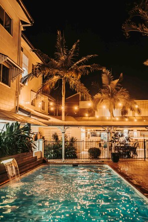 Outdoor pool, sun loungers