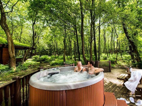 Woodland Lodge, Hot Tub | Terrace/patio