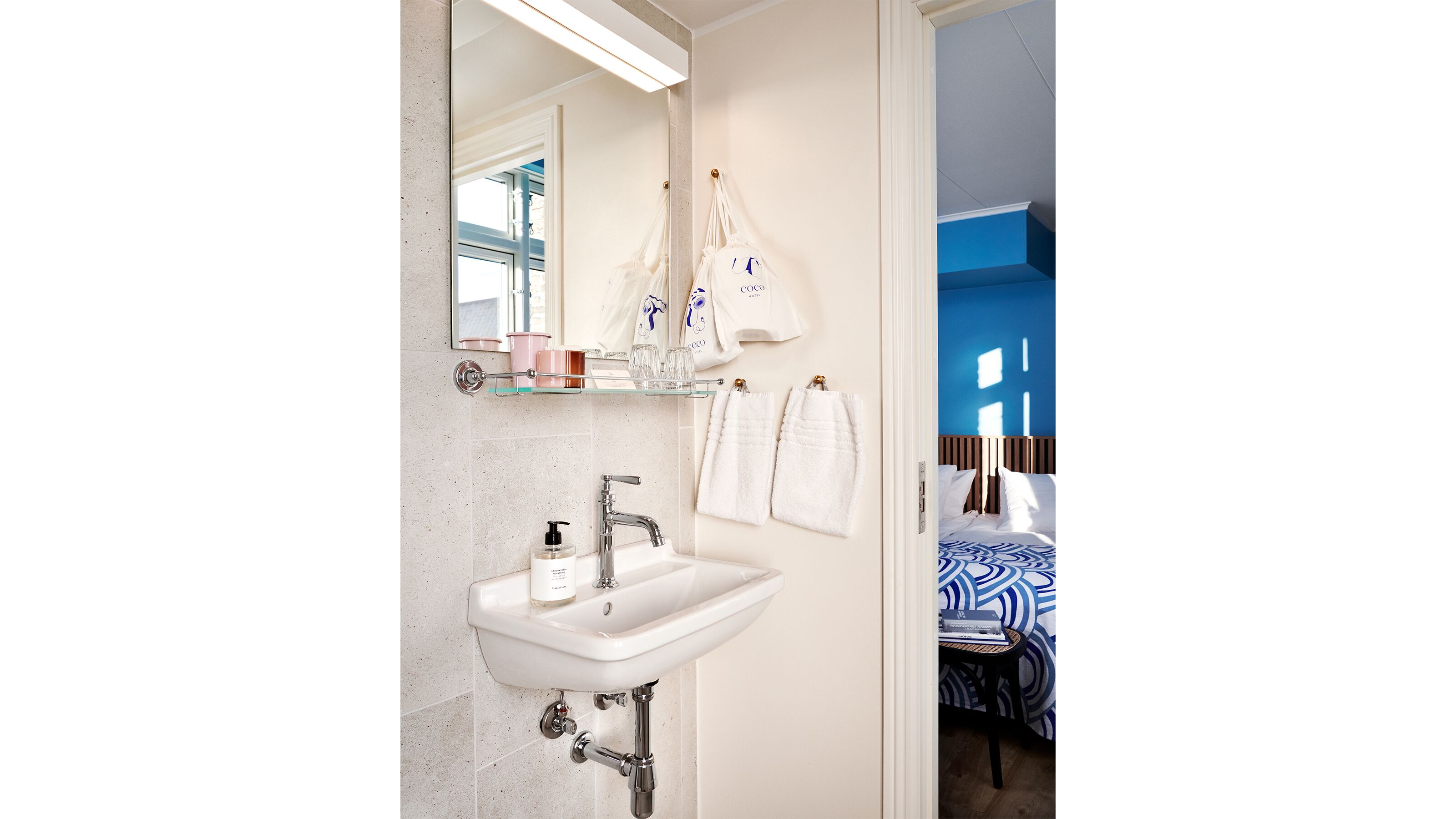 standard double room | bathroom | hair dryer, heated floors, towels, soap