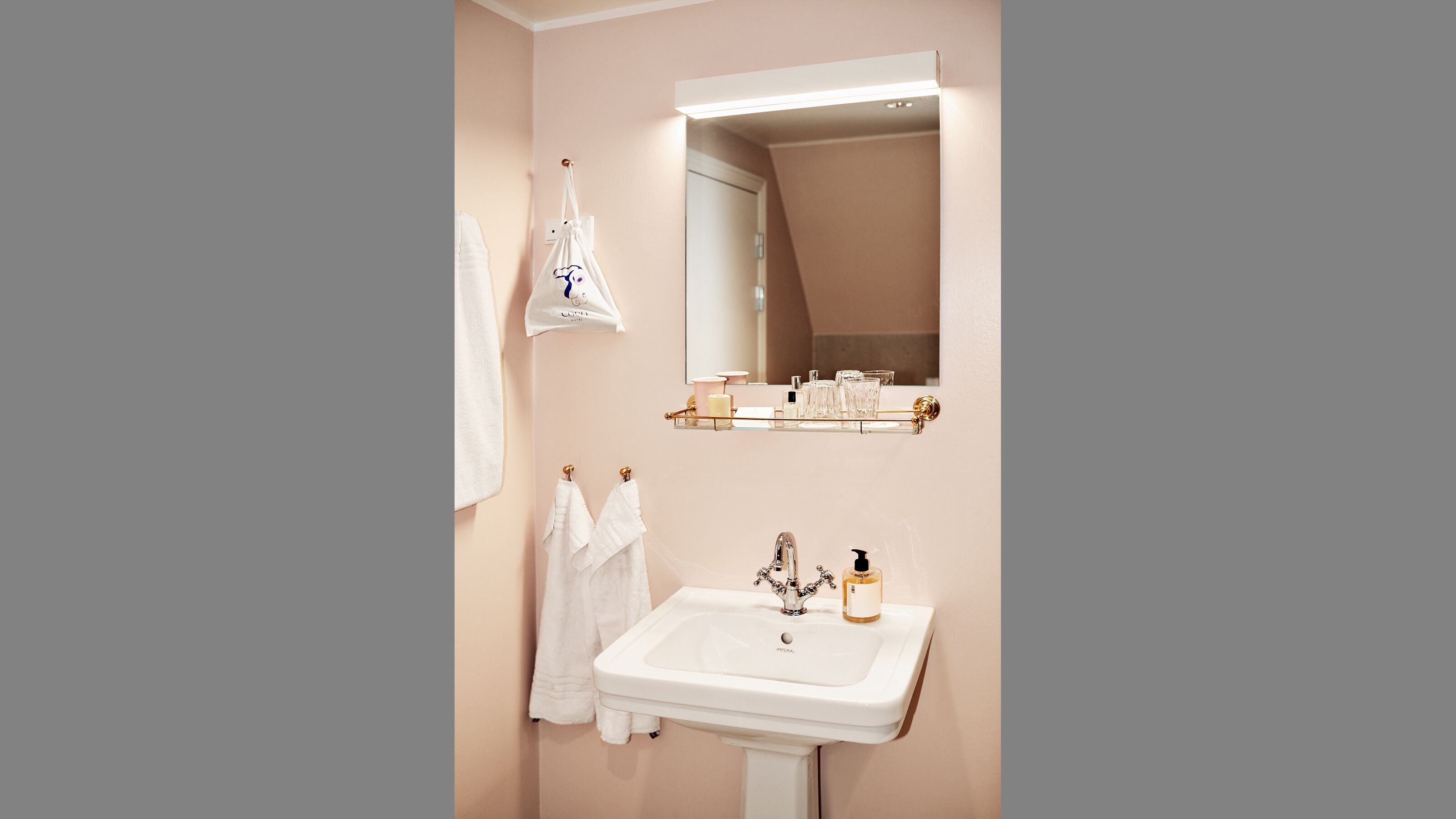 junior suite | bathroom | hair dryer, heated floors, towels, soap