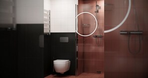 Regadera, secadora de cabello, toallas 