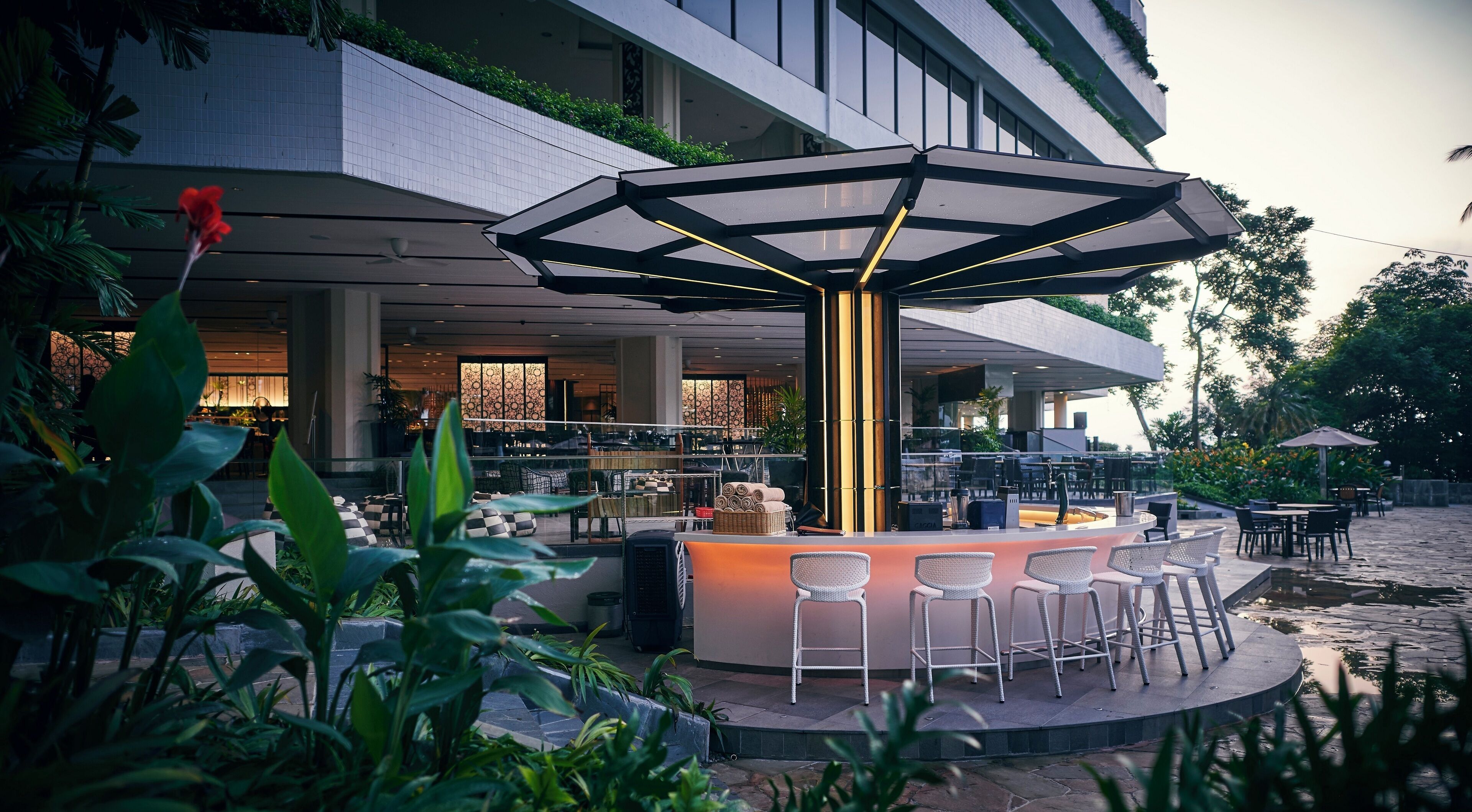 Poolside views, open daily