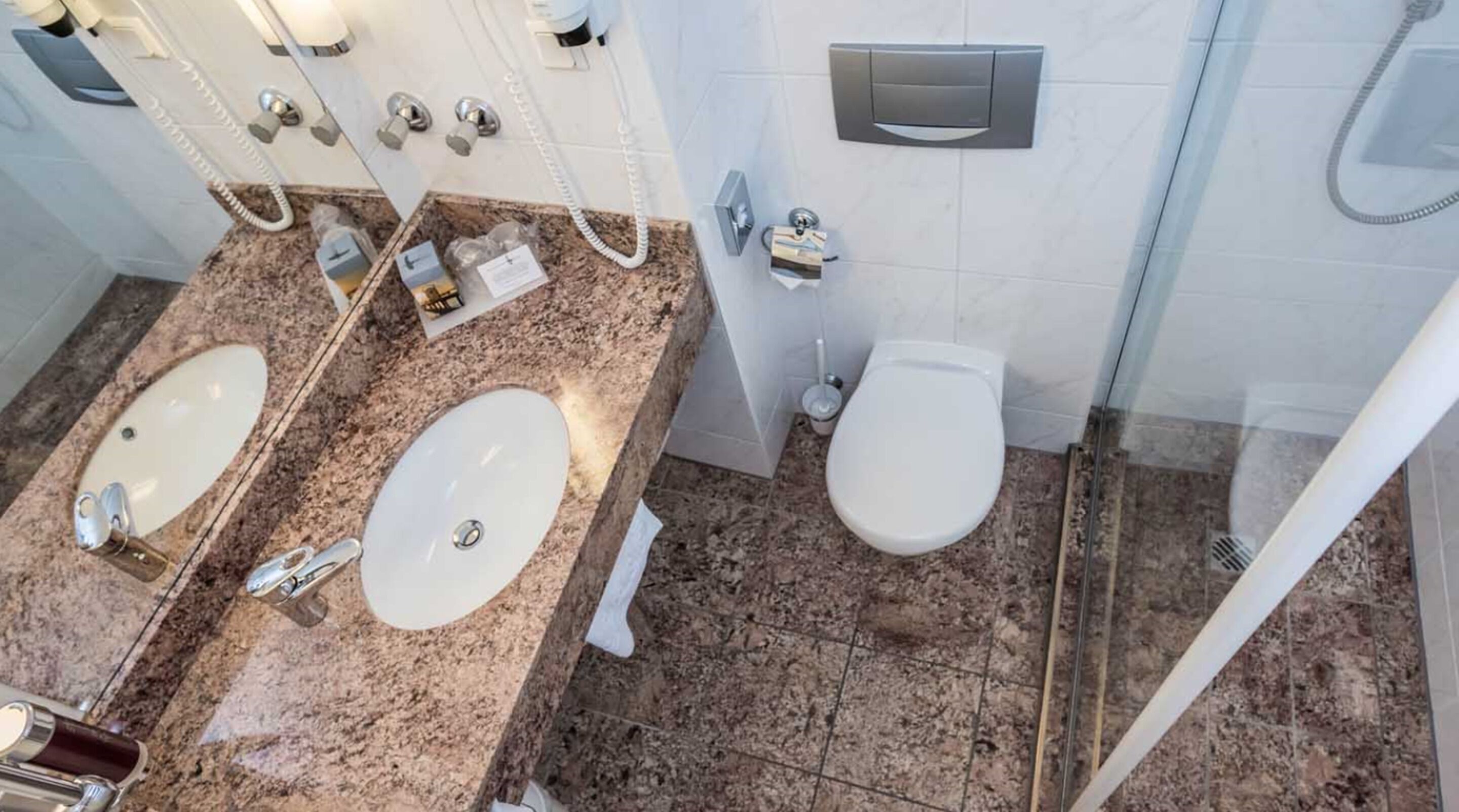 shower, free toiletries, hair dryer, bathrobes