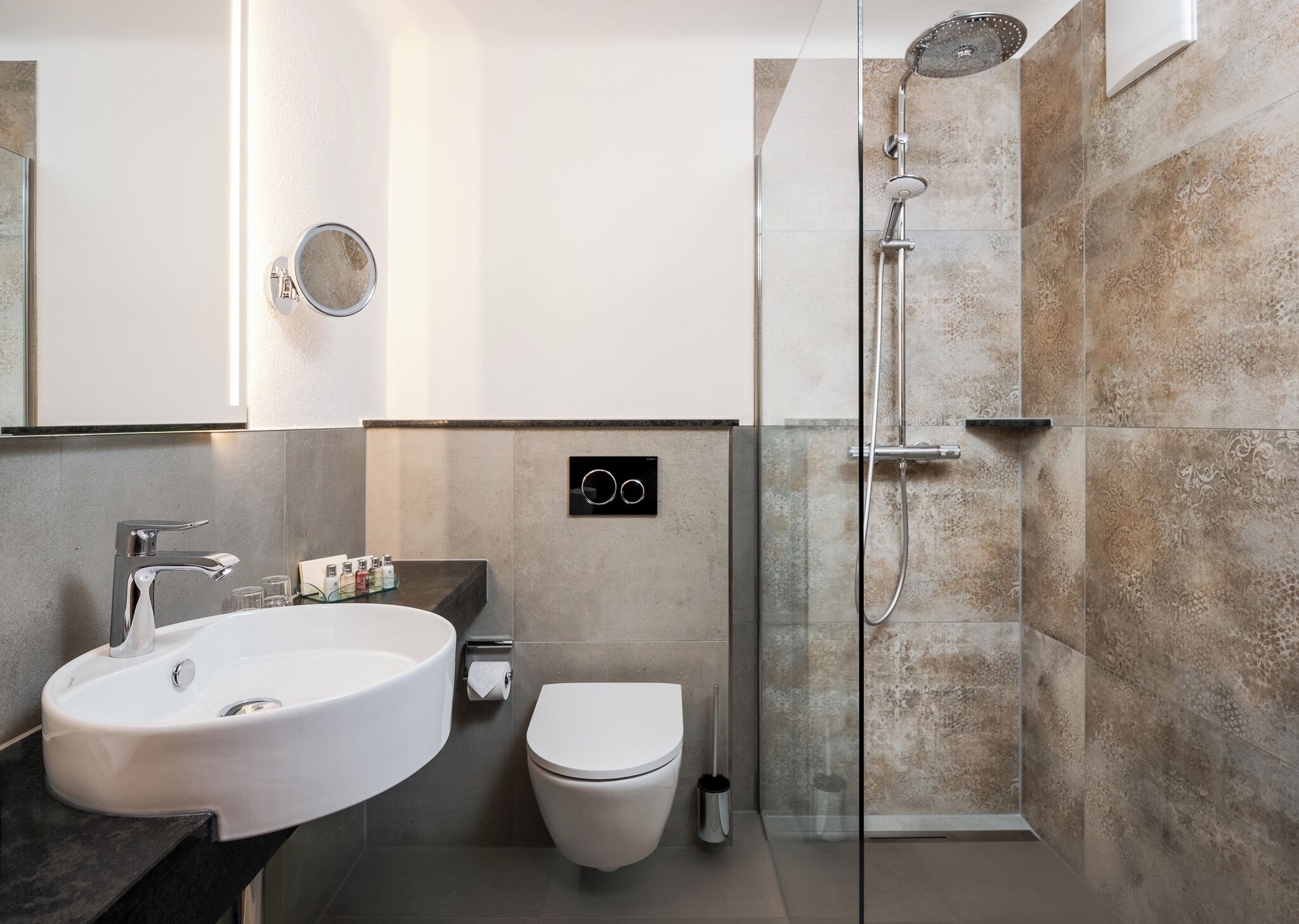 free toiletries, hair dryer, bathrobes, slippers