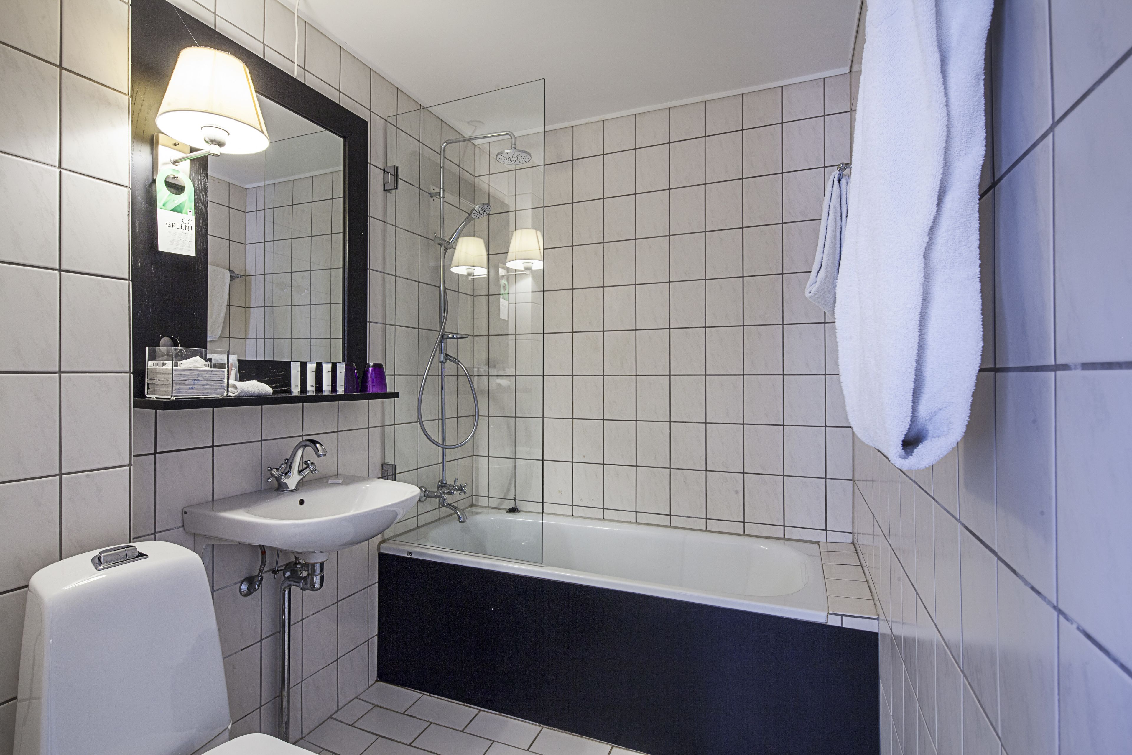 free toiletries, hair dryer, towels, soap