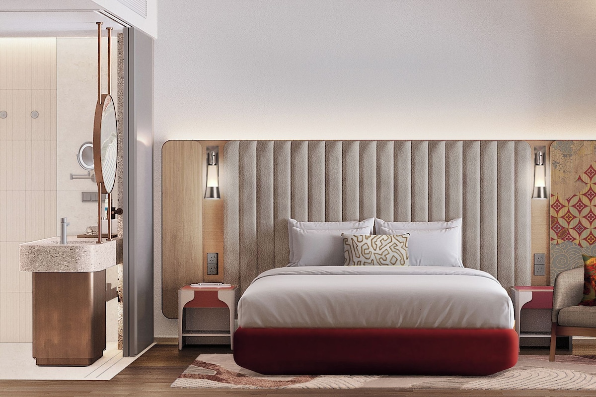 Habitación superior, 1 cama de matrimonio grande, vistas a la ciudad (Premium) | Sábanas de algodón egipcio y ropa de cama de alta calidad
