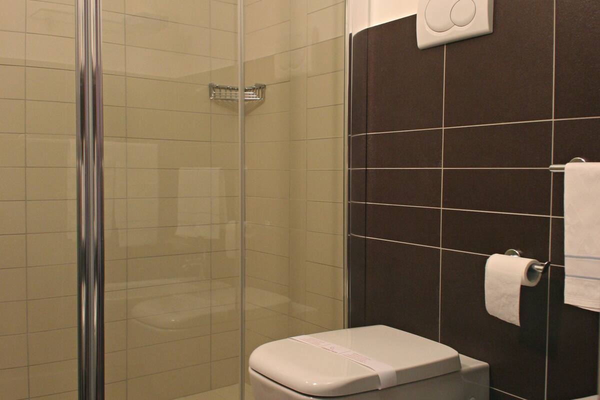 free toiletries, hair dryer, slippers, bidet