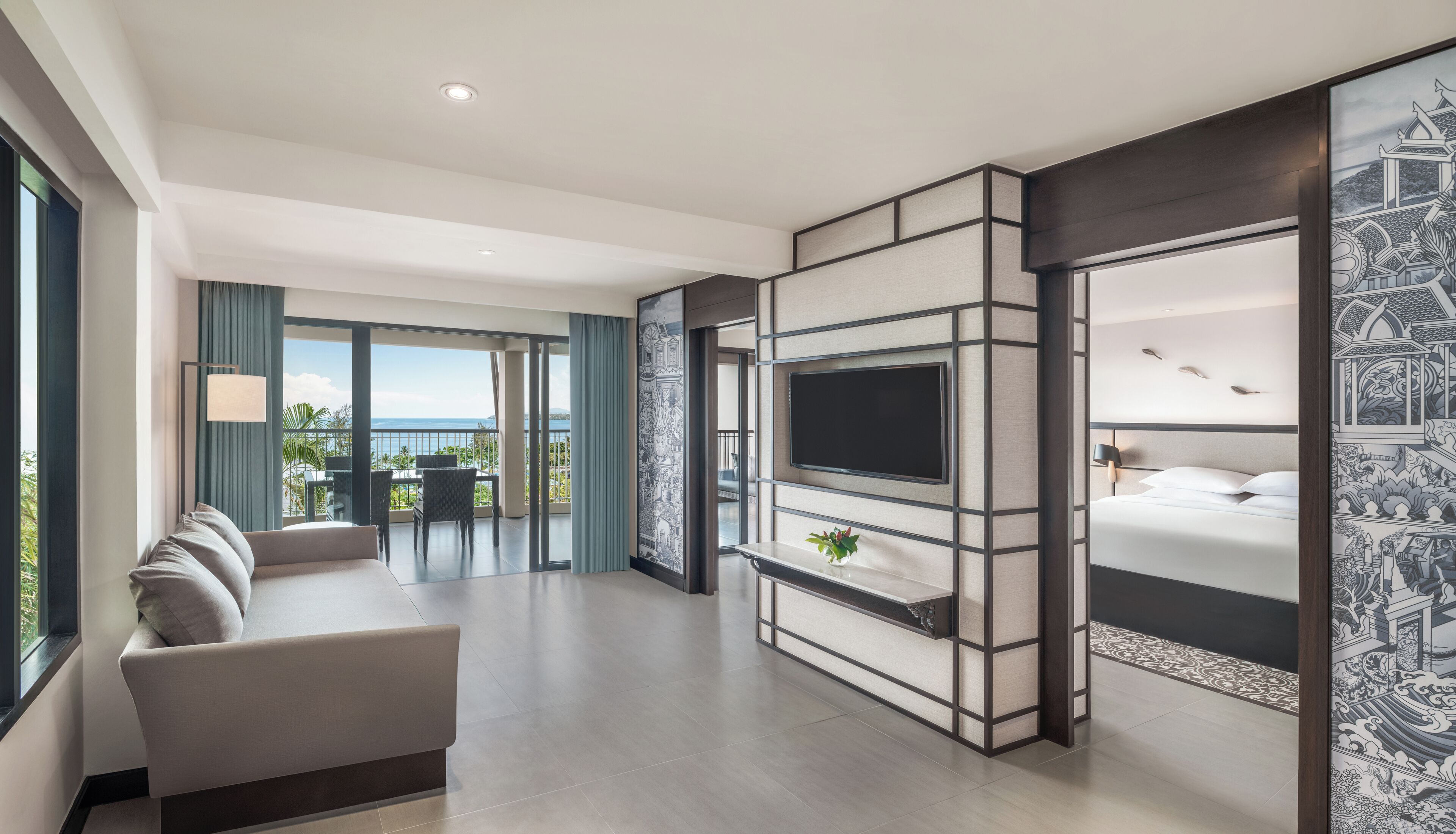 suite, 2 bedrooms, ocean view (regency) | living area | 40-inch lcd tv with satellite channels, tv