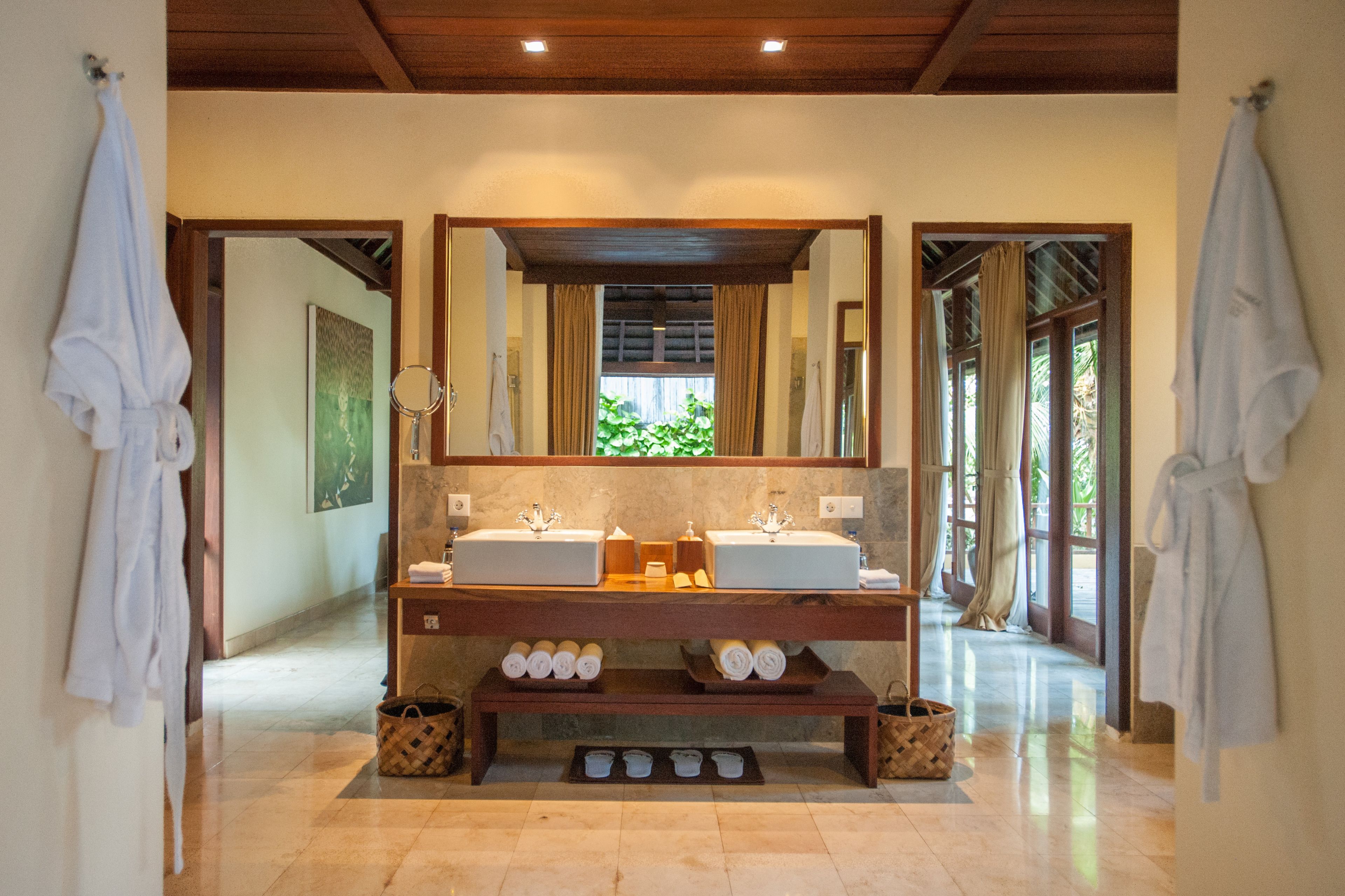 villa, 1 bedroom, private pool, courtyard view | bathroom | separate bathtub and shower, free toiletries, hair dryer, bathrobes