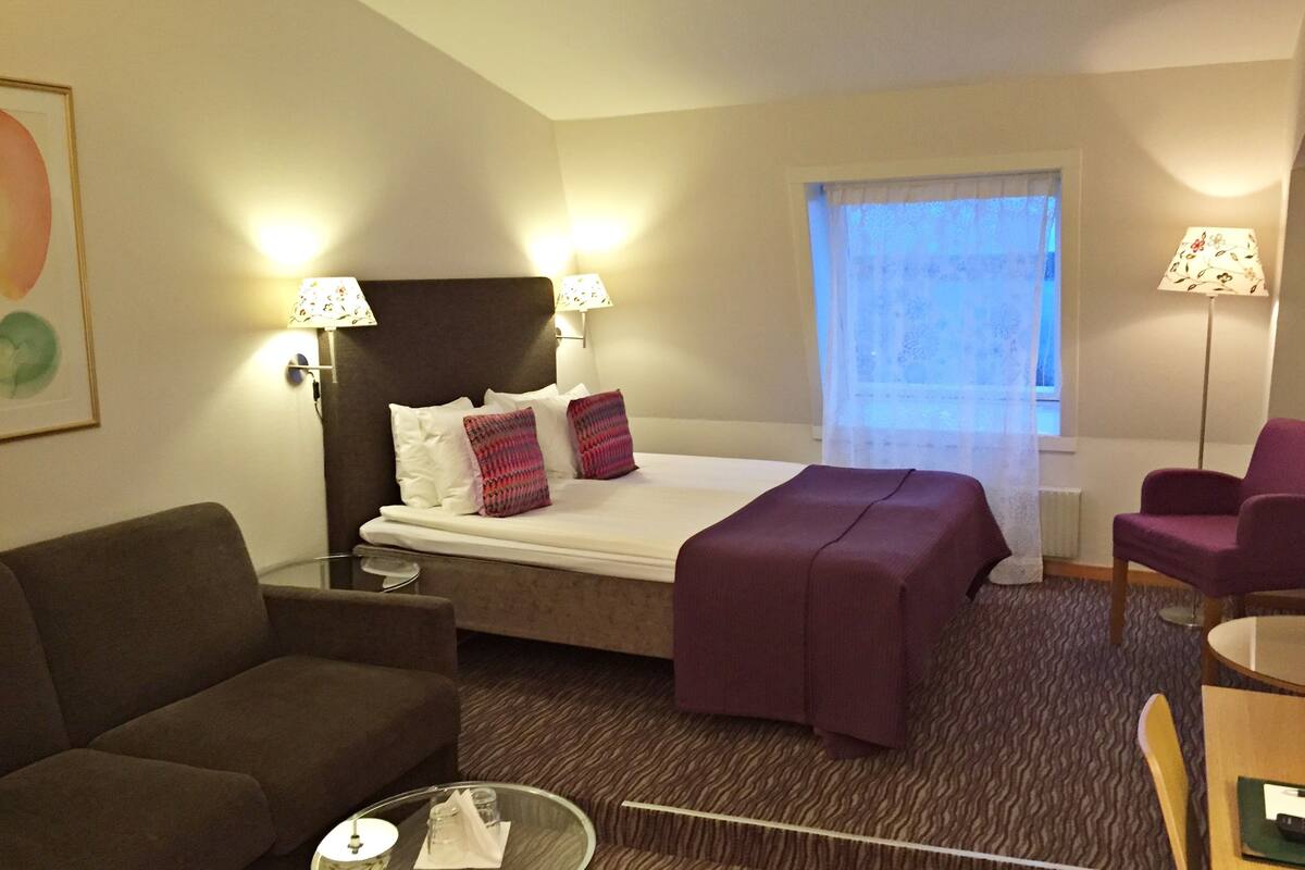 Business Double Room | Desk, blackout curtains, iron/ironing board, cots/infant beds