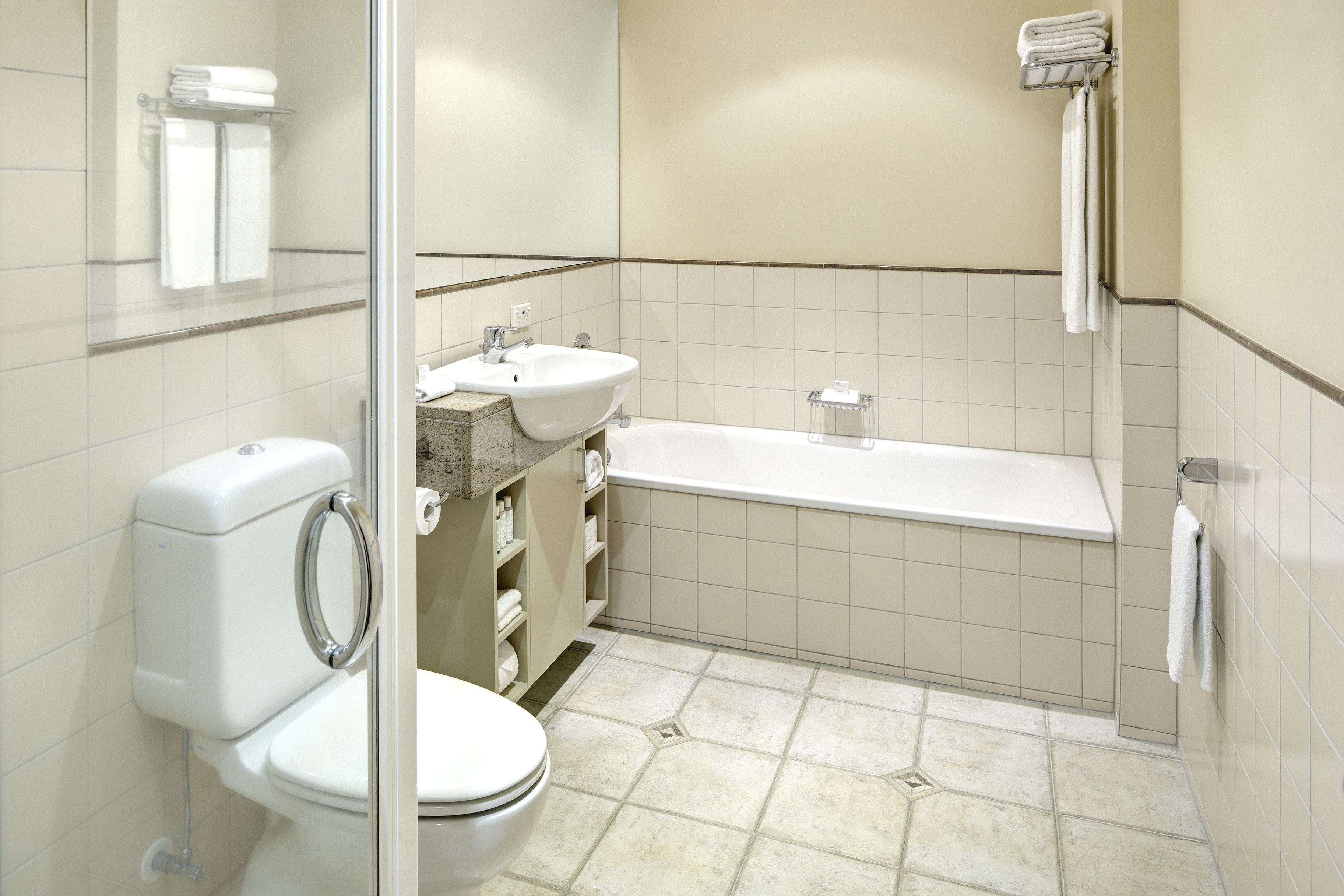 free toiletries, hair dryer, bathrobes, slippers