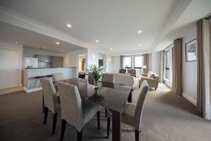 Executive 2 Bedroom Apartment with Balcony | Private kitchen | Fridge, coffee/tea maker, electric kettle