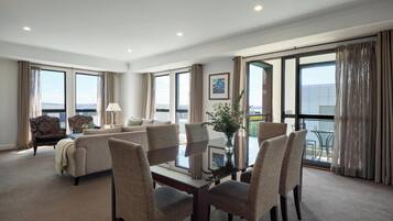Executive 2 Bedroom Apartment with Balcony | Living area | 48-inch flat-screen TV with digital channels