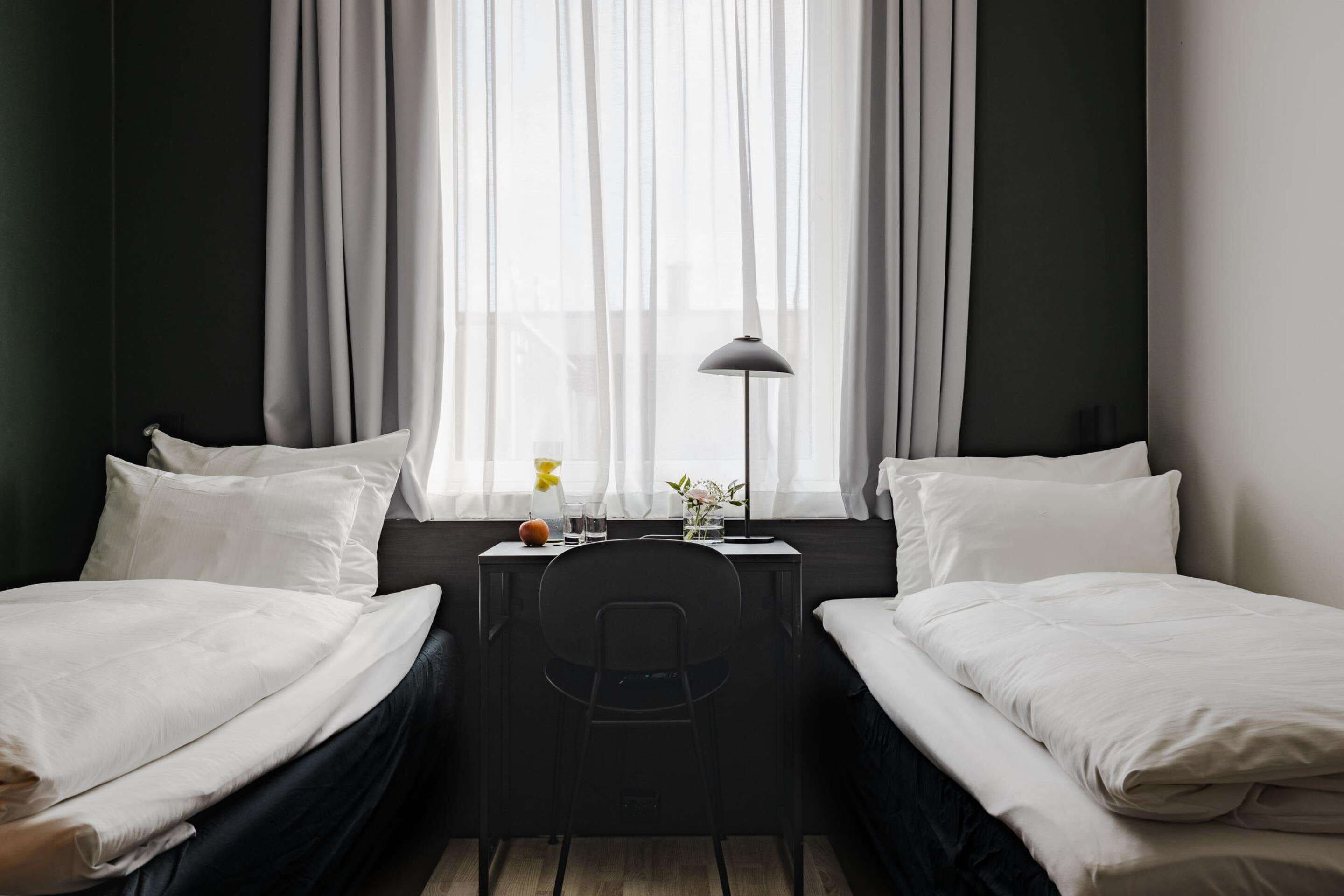 standard room, 2 single beds, non smoking | pillow-top beds, desk, blackout curtains, cots/infant beds