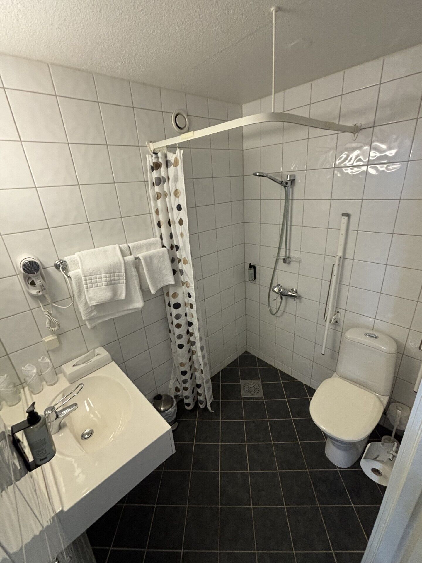 room, accessible | bathroom | shower, hair dryer, heated floors, towels