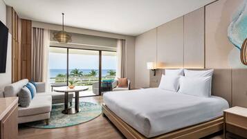 Quarto luxo, 1 cama de casal, vista para o mar | Roupas de cama premium, frigobar, cofres nos quartos