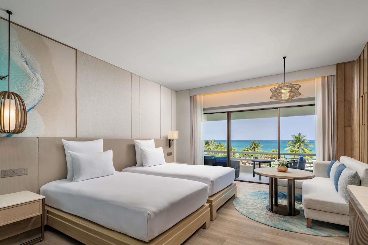 Deluxe Twin Room, 2 Double Beds, Sea View