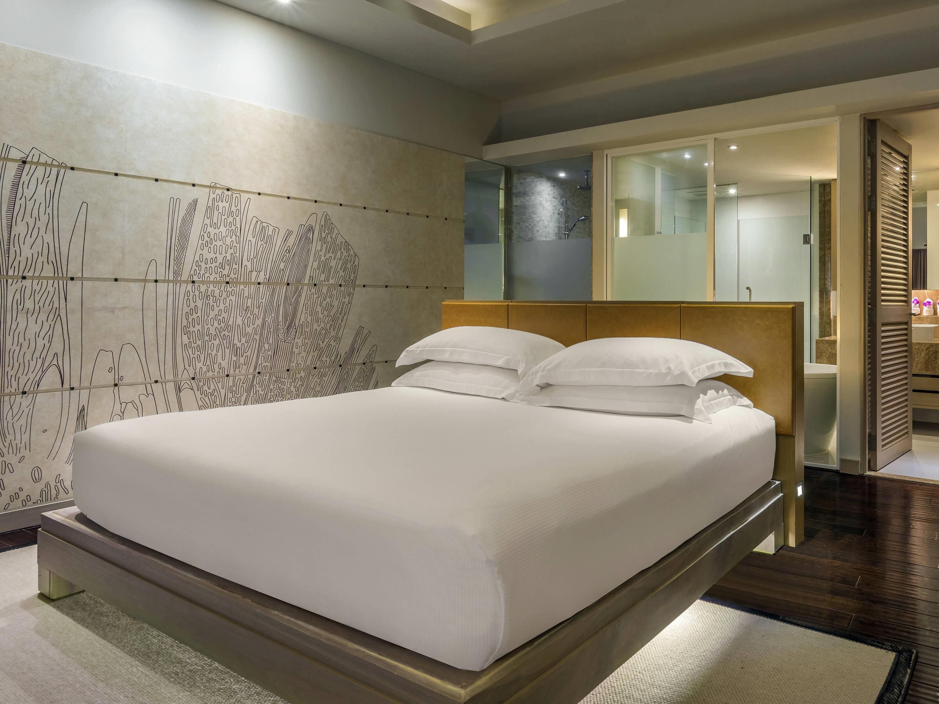 Ropa de cama de alta calidad y minibar 