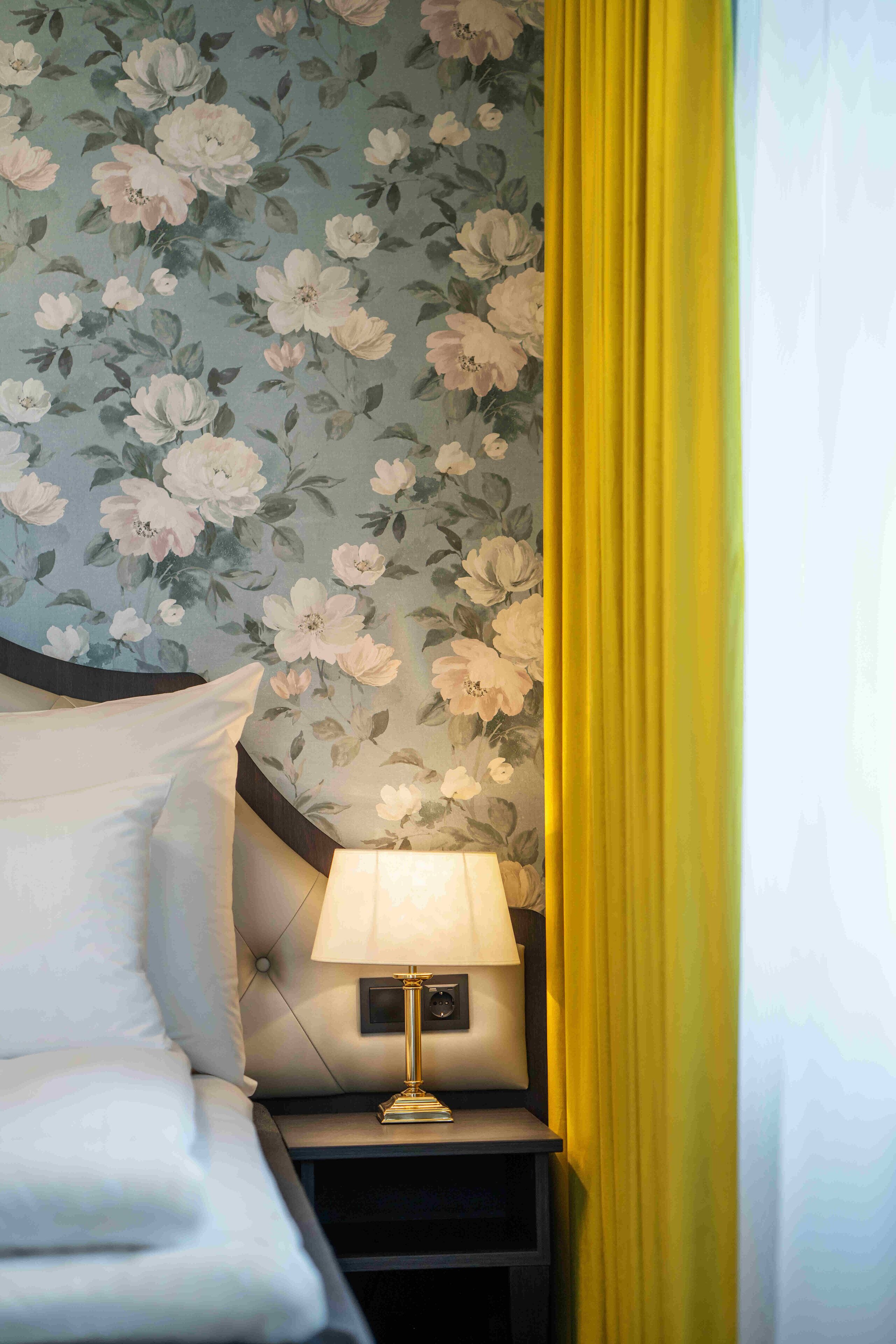 minibar, desk, laptop workspace, blackout curtains