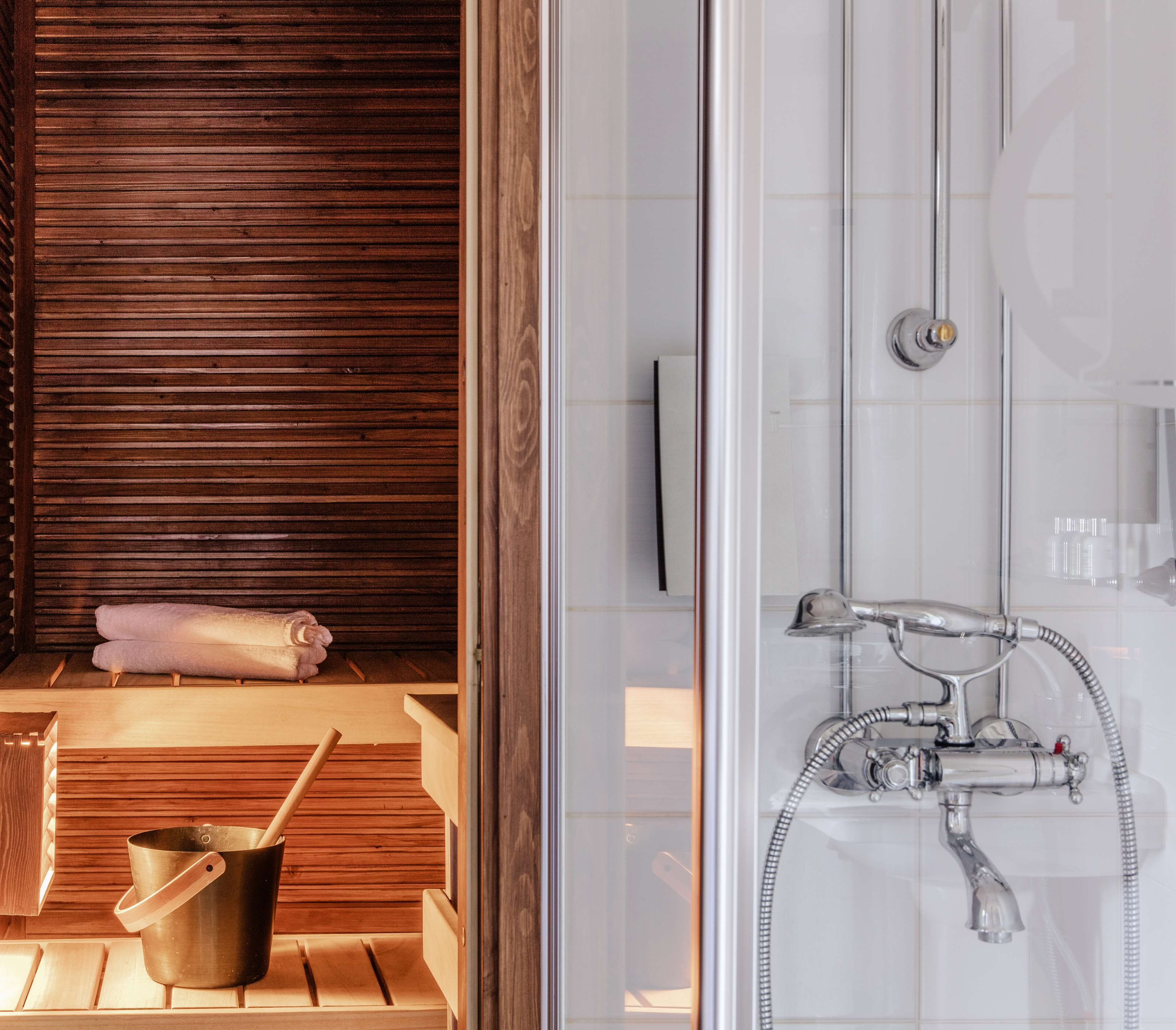 free toiletries, hair dryer, bidet, towels