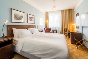 Premium bedding, memory-foam beds, minibar, in-room safe