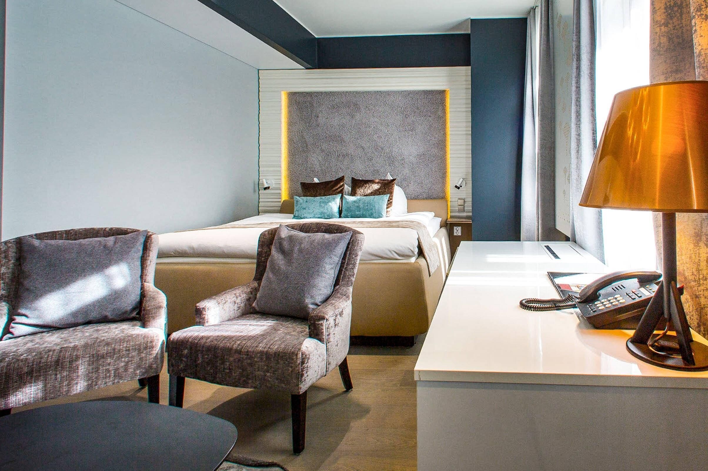 Studio | Hypoallergeen beddengoed, een minibar, een kluis op de kamer