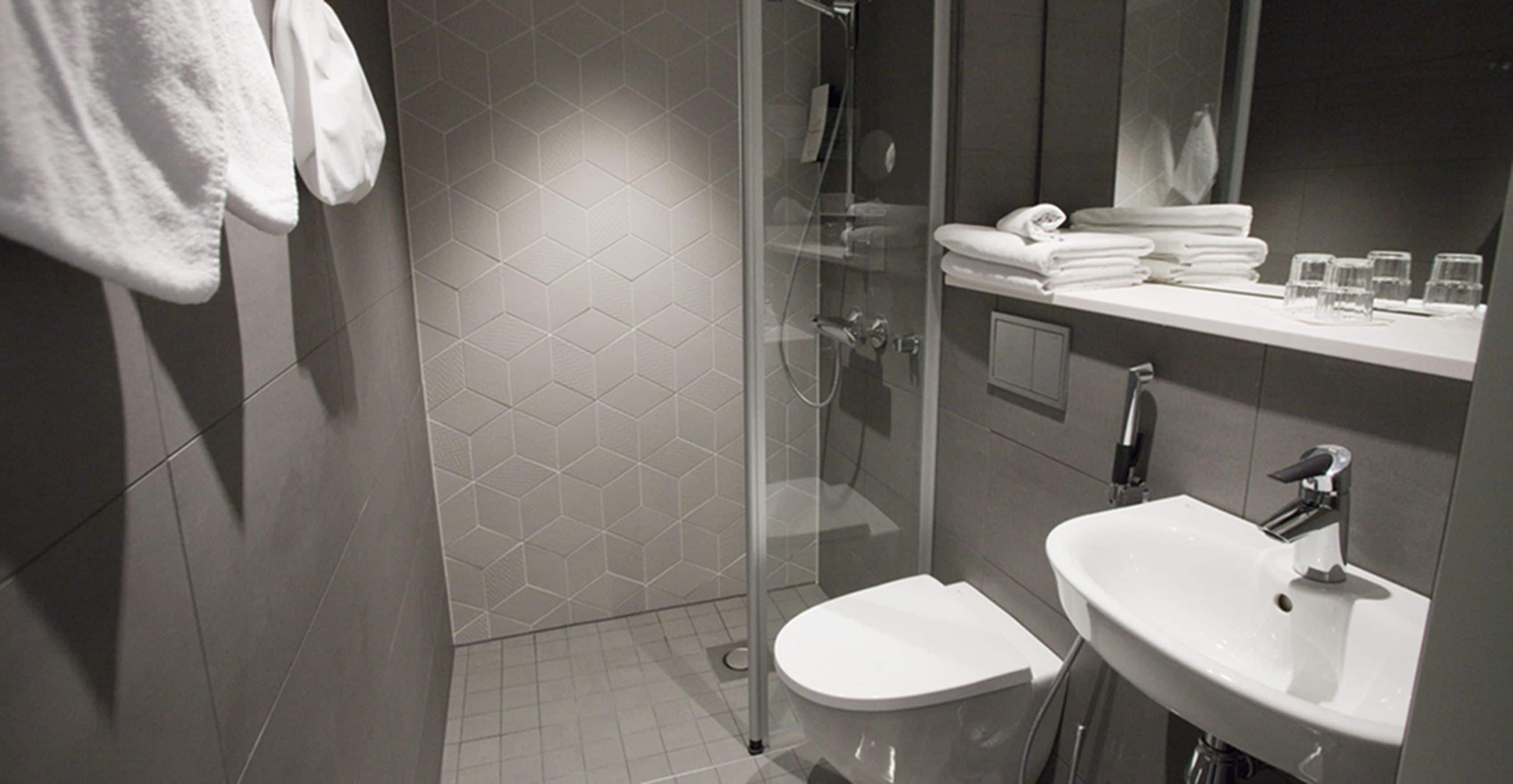 Dusche, Haartrockner, Bidet, Handtücher