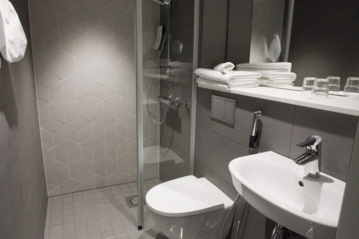 Dusche, Haartrockner, Bidet, Handtücher