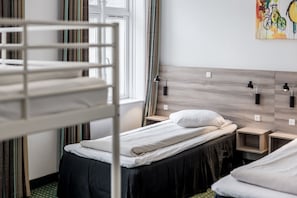 Desk, free WiFi, bed sheets