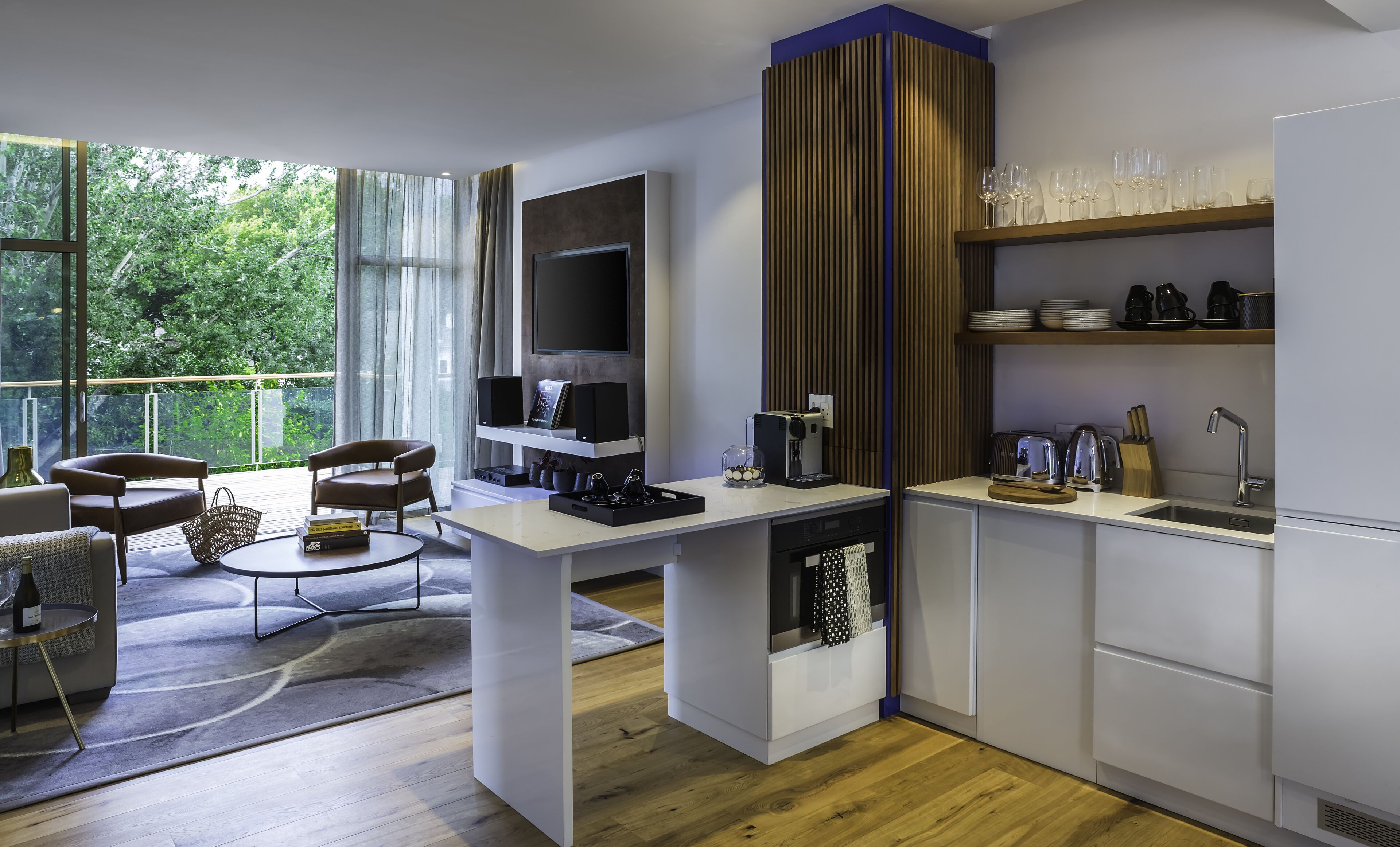 deluxe apartment | living area | lcd tv