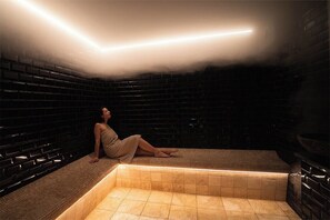 Sauna, hot tub, steam room, body scrubs