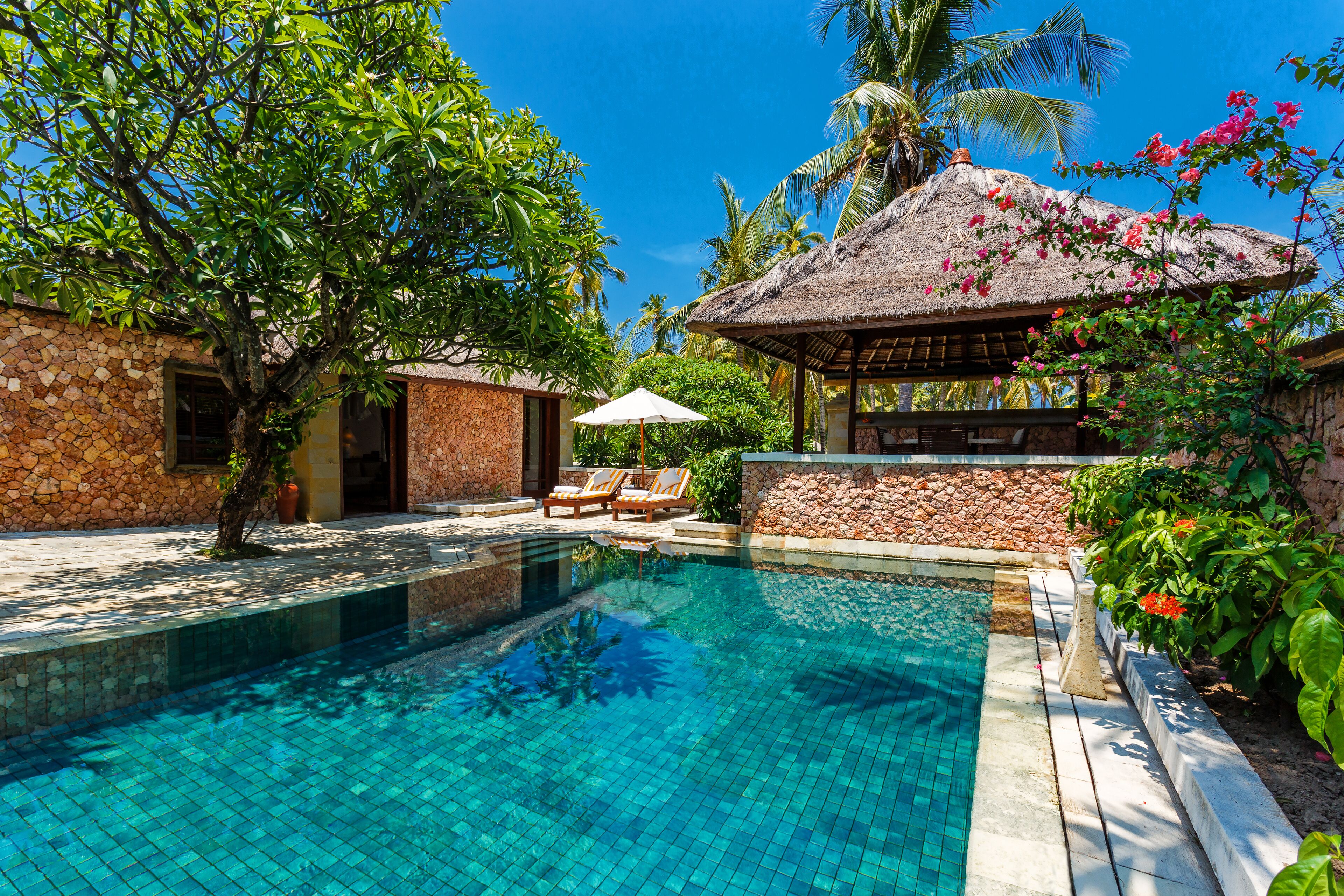 luxury villa, private pool, garden view | exterior