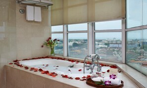 Free toiletries, hair dryer, slippers, bidet