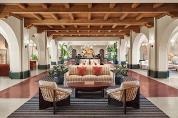Hotel entrance and lobby at The Ritz-Carlton Bacara, Santa Barbara