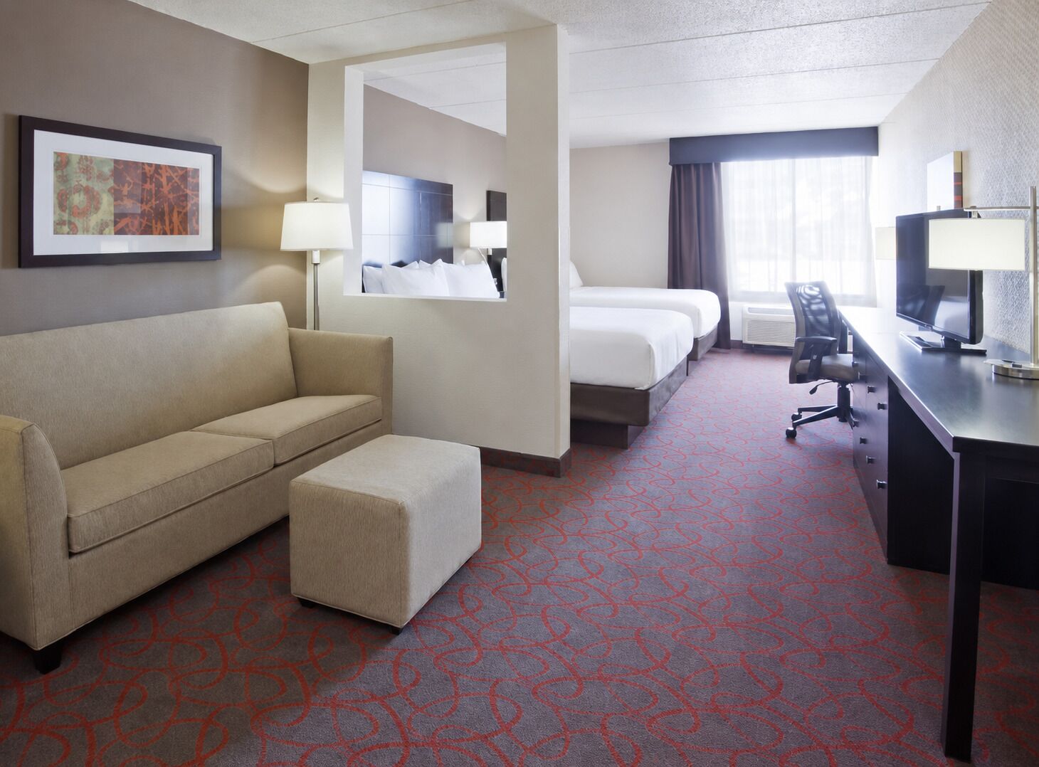 Premium bedding, pillow-top beds, in-room safe, desk