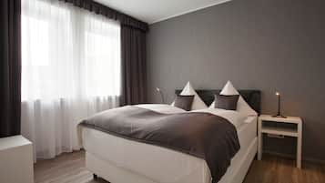 1 chambre, literie de qualité supérieure, couette en duvet d'oie