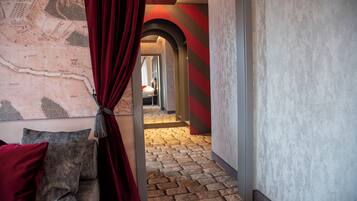 Romantic Double Room | Premium bedding, in-room safe, desk, laptop workspace