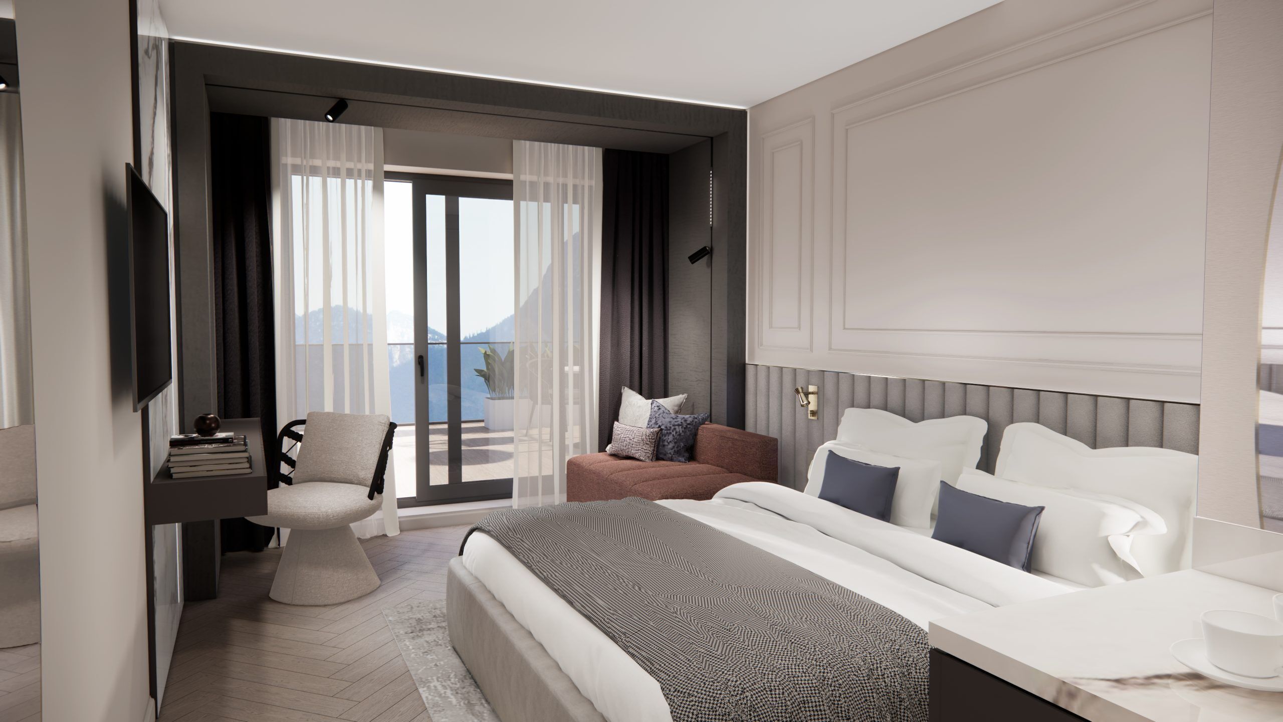 Hypo-allergenic bedding, minibar, in-room safe, desk